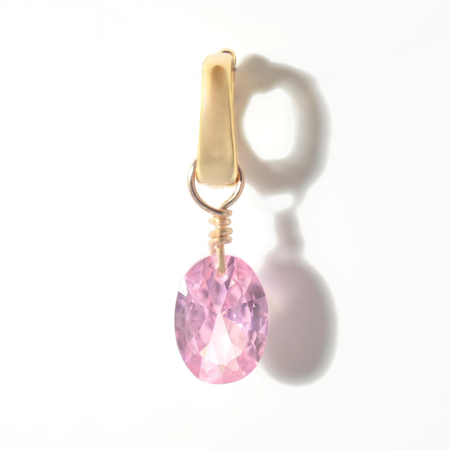 Pink Topaz Oval Cut 14K Gold-Filled Duet Charm