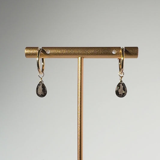 Smoky Quartz Pear Cut 14K Gold-Filled Earrings