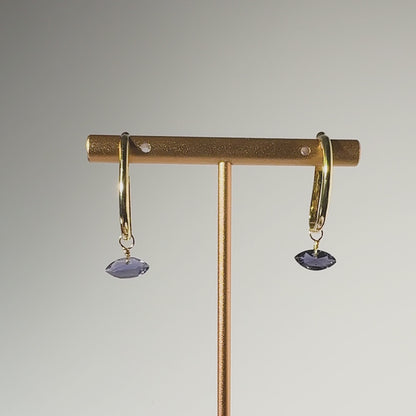 Iolite Marquise Cut 14K Gold Ear Cuffs