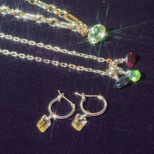 Garnet Oval Cut 14K Gold-Filled Duet Charm