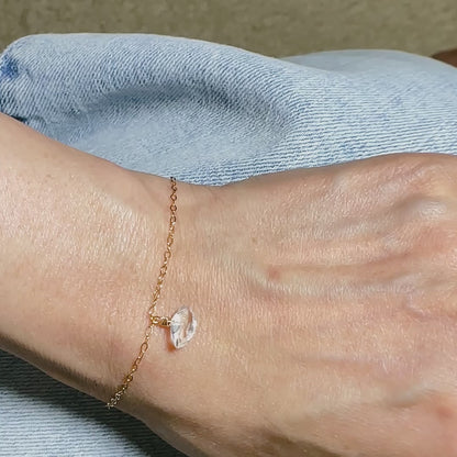 Rock Crystal Marquise Cut 14K Gold-Filled Chain Bracelet