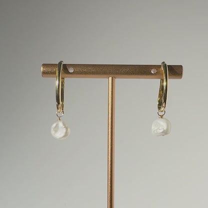 Keishi Freshwater Pearl 14K Gold Ear Cuffs