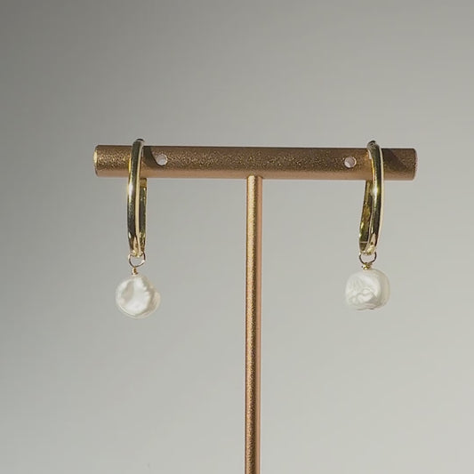 Keishi Freshwater Pearl 14K Gold Ear Cuffs