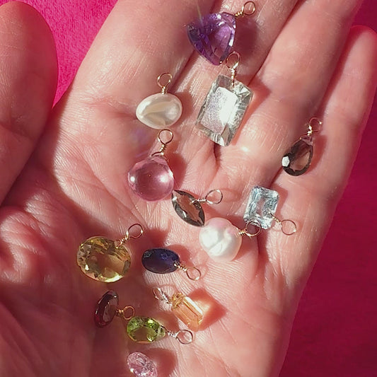 Citrine Emerald Cut 14K Gold-Filled Duet Charm