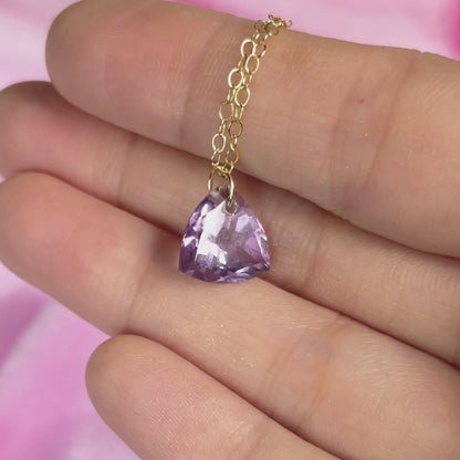 Bella Amethyst Trillion Pendant Necklace