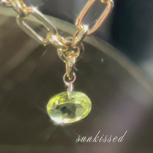 Lemon Quartz Oval Cut 14K Gold-Filled Duet Charm