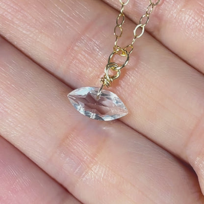 Luna Rock Crystal Marquise Pendant Necklace