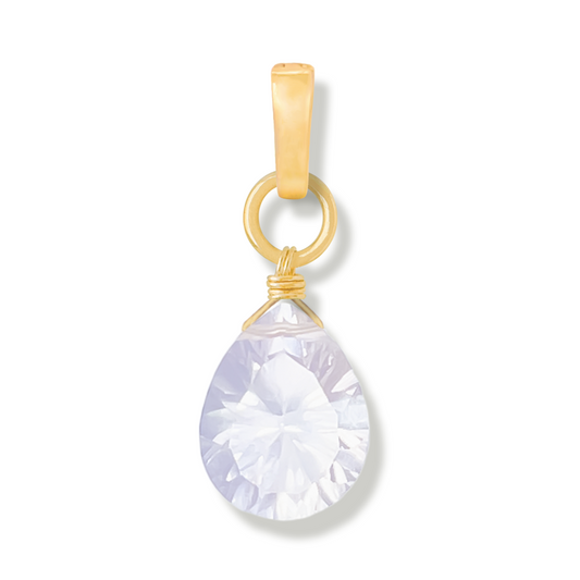 Rose Quartz Pear Cut Duet Charm