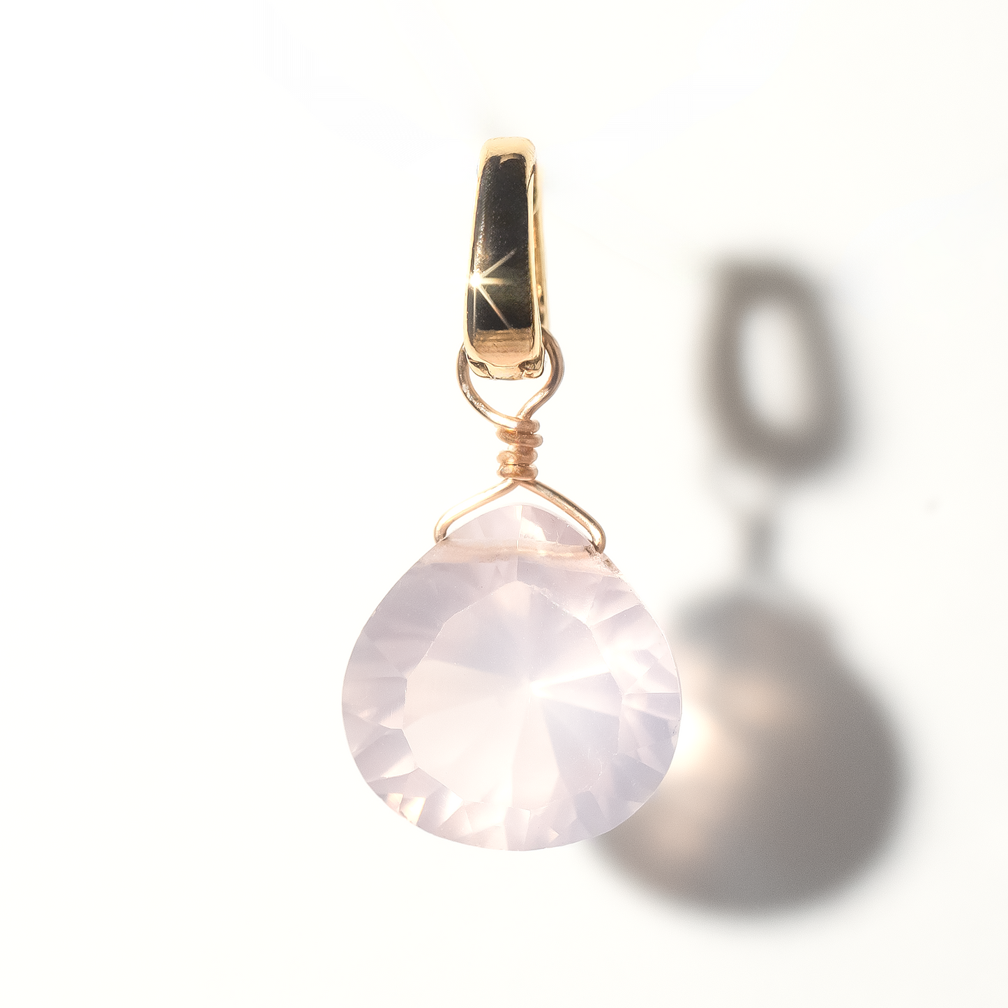 Rose Quartz Teardrop 14K Gold-Filled Duet Charm