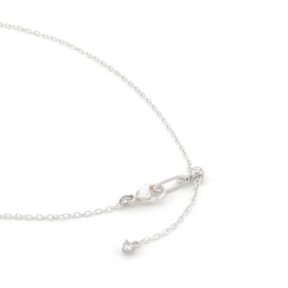 Floating Gem Rose Quartz Trillion Cut Sterling Silver Necklace