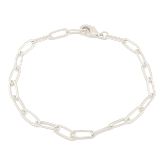 sterling silver-filled chain bracelet on a white background