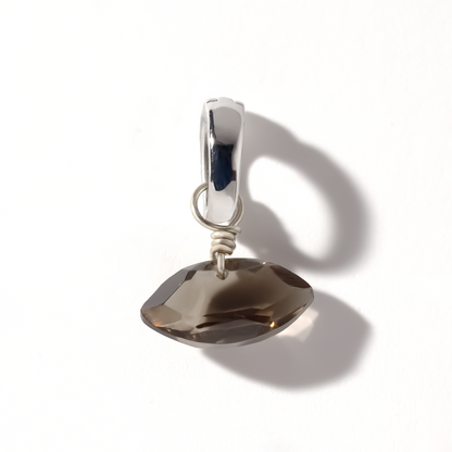 Smoky Quartz Marquise Cut Sterling Silver-Filled Duet Charm