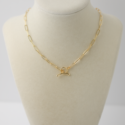 14K Gold-Filled Toggle Clasp Paperclip Necklace