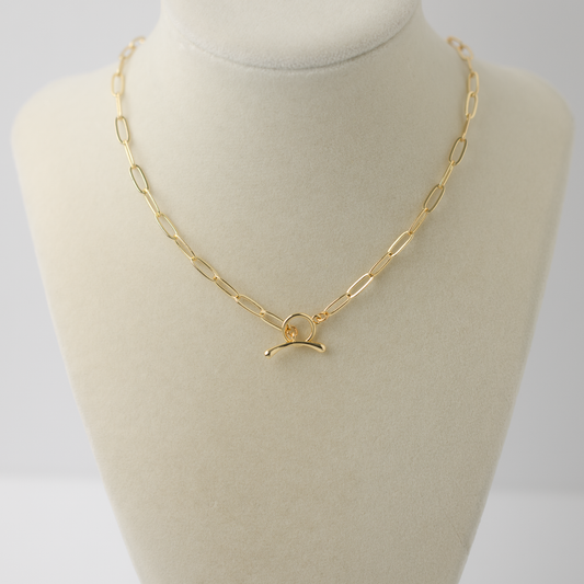 14K Gold-Filled Toggle Clasp Paperclip Necklace